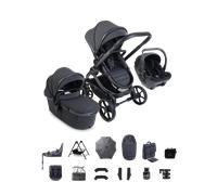 Peach 8 Grey Pushchair and Carrycot - Complete Family Bundle