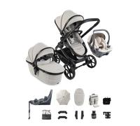 Peach 8 Taupe Pushchair and Carrycot - 360 Car Seat Pushchair Bundle