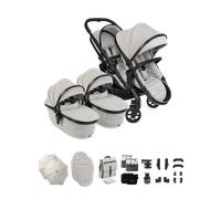 Peach 8 Taupe Pushchair and Carrycot - Twin Pushchair Bundle