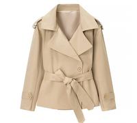 Peach Accessories Chic Cropped Trench Coat In Beige Beige