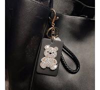 Peach Accessories Cute And Blingy Teddy Bear Key Ring In Black Black