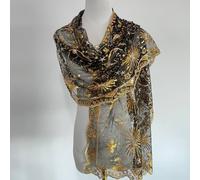 Peach Accessories Iridescent Celestial Wedding Wrap Sequin Scarf Multi