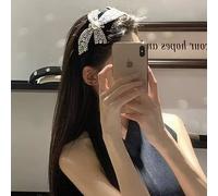 Peach Accessories Iridescent Gem & Spike Embellished Luxurious Hairband In Black Black One Size