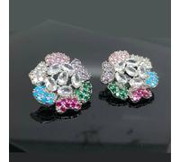 Peach Accessories Large Rainbow Jewells Flower Earrings Multi One Size