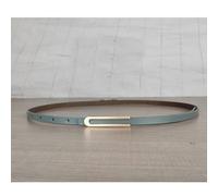 Peach Accessories Sleek Minimalist Skinny Belt With Modern Gold Buckle In Duck Egg Blue Duck Egg Blue One Size