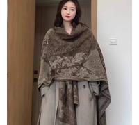 Peach Accessories Sleeveless Vintage-Inspired Baroque Print Shawl In Brown Brown