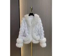 Peach Accessories Snowfall Luxe Faux Fur Coat In White White One Size