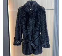 Peach Accessories Soft Plush Winter Faux Fur Belted Coat In Brown Brown