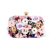PEACH ACCESSORIES Women's Floral Embellished Clutch Bag in Black PEACH ACCESSORIES Black One Size
