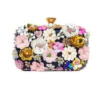 PEACH ACCESSORIES Women's Floral Embellished Clutch Bag in Navy PEACH ACCESSORIES Navy One Size
