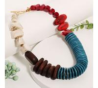 PEACH ACCESSORIES Women's Multicolour Wood Bead Necklace PEACH ACCESSORIES Multicolor One Size