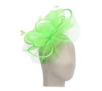 PEACH ACCESSORIES Women's Plain Delicate Mesh Loops & Feather Accents Fascinator in Light Green PEACH ACCESSORIES Light Green One Size