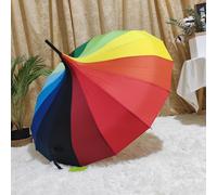 PEACH ACCESSORIES Women's Rainbow Long Pagoda Umbrella PEACH ACCESSORIES Multicolor