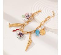 PEACH ACCESSORIES Women's Siren's Song Gold Charm Bracelet PEACH ACCESSORIES Gold One Size