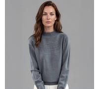 PEACH ACCESSORIES Women's Soft Long Sleeve Textured Sweater in Grey