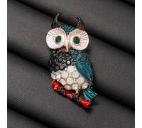 PEACH ACCESSORIES Women's Sparkling Crystal Owl Brooch PEACH ACCESSORIES Multicolor One Size