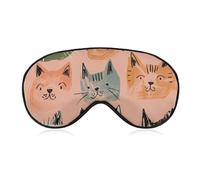 Peach and Green Sleep Mask for Women Men Side Sleeper Eye Cover with Adjustable Strap Soft Breathable Blackout Mask Slip-Free Deep Sleeping Travel Essentials