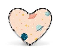 Peach And Light Beige Heart Shape Lapel Pin Personalized Pinback Button Badges Retro Punk Button Pin Kawaii Heart Badges for Men Women Clothes Bags Hats & Gift
