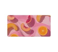 Peach and Orange Slices Desk Mat with Stitched Edges, Rubber Mouse Mat for Keyboard Mats Non-Slip Waterproof Desk Pad Office Supplies Large Gaming Mouse Pad for Home Work