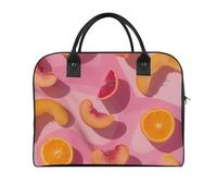 Peach And Orange Slices Duffle Bag for Women Men - 30L Nylon Outdoor Gym Bag Lightweight Overnight Weekender Bags with Detachable Shoulder Strap, Carry on Luggage for Travel