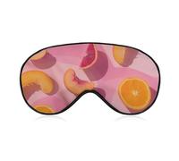 Peach and Orange Slices Sleep Mask for Women Men, Breathable Soft Sleeping Mask Adjustable Eye Cover Light Blocking Eye Masks for Travel, Home, Office, Nap, Flights