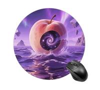Peach and Purple Waves Mouse Pad Non-Slip Rubber Base Mouse Mat Smooth Surface Stitched Edges Mousepad Aesthetic Durable Compatible with All Mice for Office & Gaming, Desk Accessory