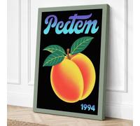 Peach and Script Vintage Canvas Wall Art Print 18x12 Inch | Ready to Hang, Gallery Wrapped, Fade-Resistant Inks, Securely Packaged, UK Made