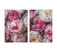 Peach And White Peonies Passport Holder, ID Card Protector Case Passport Holder with Slot Passports Travel Wallet Document Cover for Women And Men