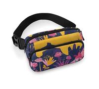 Peach And Yellow Fanny Pack for Men Women, Durable Sling Chest Bag with Adjustable Strap & Large Pocket, Small Crossbody Bag for Running, Hiking, Cycling, Travel