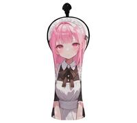 Peach Anime Maid Golf Club Cover Set Premium Leather Accessories with Number Tags for Driver Womens Golf Clubs