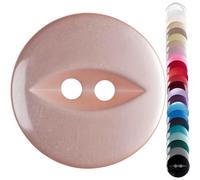 Peach Baby Cardigan Buttons, 11 mm Fish Eye - Pack of 10 Matching Plastic Buttons for Baby Cardigans, Newborn Knits, Christening Sets, Knitting & Repairs - Giddy Square