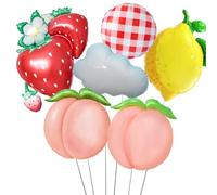 Peach Balloons,Summer Fruit Party Decoration With Gingham Balloons for Summer BBQ Picnic Party,Berry 1st Birthday,One in a Melon Party,She Found Her Main Squeeze Party,Peach Princess Party Decor
