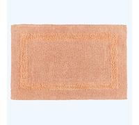 (Peach, Bath Mat) Luxury Reversible Cotton Bath Mat
