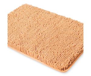 Peach Bathroom Rug 24"x36",Thick Chenille Bath Mats,Absorbent and Washable Bath Rug Non-Slip, Extra Soft Rugs for Bathroom Floor,Tub,Shower and Sink