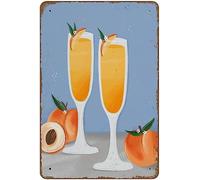 Peach Bellini Kitchen Art Cocktail Bar Stylish Print Novelty Retro Metal Tin Sign Plaque Pub Club Cafe Home Decor 8x12 Inch - Home Decor