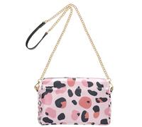 Peach Black Leopard Fashion Crossbody Small Bag For Women Vegan Leather Woman Cross Body Purse Waterproof Lady Shoulder Handbags