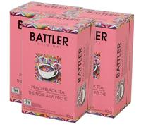 Peach Black Tea Bags - 60 Individually Wrapped Envelope Bags (3 x 20) |Battler Fruity Ceylon Black Tea with Natural Peach Flavor | Hot or Iced Refreshing Infusion