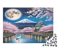 Peach Blossom 1000 Piece for Women & Men: Cherry Blossoms at Mount Fuji Fun And Challenging Family Game Gift Idea 70x50cm/1000pcs