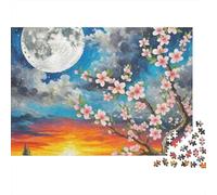 Peach Blossom 1000 Pieces Jigsaw Puzzle for Adults - Wooden Difficult Puzzles, Fun Family Activity, Christmas Decor 1000pcs (75x50cm)