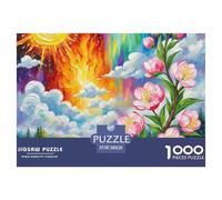 Peach Blossom 1000 Pieces Jigsaw Puzzles For Adults Challenging Game Stress Relieving Entertainment Cultivate The Spirit of Teamwork for Adults And Kids, Age 12 Years Up 38x26cm/1000pcs