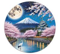 Peach Blossom 1000pc Round Puzzle with, Offers A Relaxing Yet Challenging Experience, Brilliant for Mindfulness Practice 1000pcs (67.5x67.5cm)