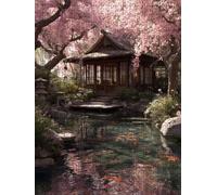 Peach Blossom Fish Pond Jigsaw Puzzle 4000 Piece, Puzzles for Adults 4000, The Impossible Challenge, Jigsaw Puzzle Games Classic Educational, Wooden Puzzles, for Home Wall Decoration Gift FNKL1-980