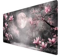 Peach Blossom Gaming Mouse Pad Moon Large Mouse Mat Comfortable Mousepad with Smooth Cloth Surface, Textured Wear Resistant, Improved Precision and Speed, Mousemat 900x500x3mm,Office Product K7-670