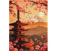 Peach Blossom Mount Fuji Jigsaw Puzzle 2000 Piece, Puzzles for Adults 2000, The Impossible Challenge, Jigsaw Puzzle Games Classic Educational, Wooden Puzzles, for Home Wall Decoration Gift FNKL1-976