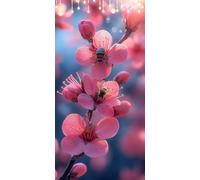 Peach Blossom Paint by Numbers Bee Large Painting by Numbers for Adults, Paint-by-Numbers Kits 90X120cm Without Frame, DIY Acrylic Number Painting for Christmas Decorations, Hobbies for Women P0-720