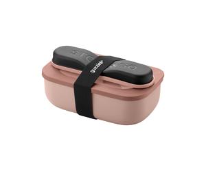 Peach blossom pink LUNCH BOX SET WITH TRAVEL CUTLERY 'STORE&GO' "ON THE GO"