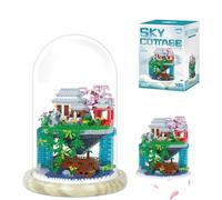 Peach Blossom Pool Building Block Set, Tree House Flowers Model Set with Dust Cover, Creative DIY Cherry Blossom Tree House Building Kit, Home Office Decor Gifts for Adults Teens, 1619 PCS