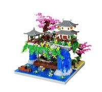 Peach Blossom Pool Tree Building Kits, 3300+ PCS Chinese Architecture Creative Micro DIY Bricks Model Toy, Construction Blocks Set for Adults and Teens