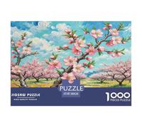 Peach Blossom Puzzle 1000 Piece Jigsaw Adults Kids Puzzles Games Home Decoration Inspirational Games Educational Reliever Difficult 1000pcs 38x26cm/1000pcs
