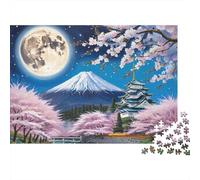 Peach Blossom Wooden Puzzle 1000 Pieces for Adults - Premium Precision Cut Jigsaw, Difficult Yet Fun, Puzzles Christmas/Birthday Gift, Wall Art Decor 1000pcs (75x50cm)